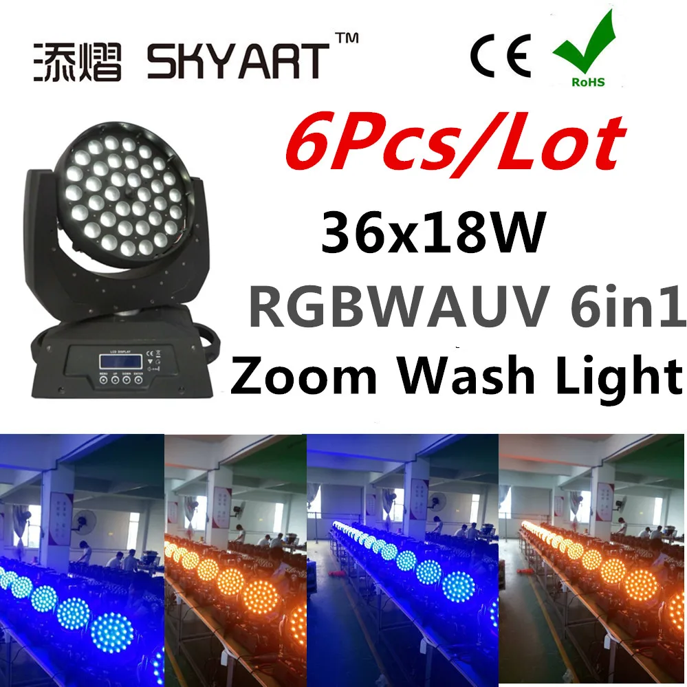 

Led Zoom Wash 36pcs 18W RGBWAUV 6In 1 Moving Head Light