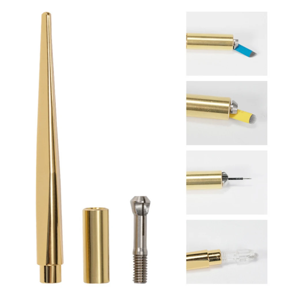 Golden Tebori 3D Eyebrow Tattoo Microblading Needle Blade Pen Permanent Makeup Tattoos Needles Manual Pen