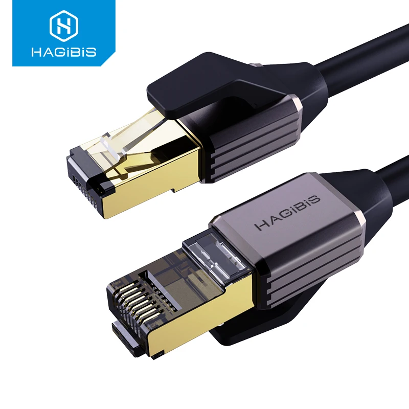 Hagibis Cat8 Ethernet Kabel 40Gbps 2000Mhz Lan Patch Cord High Speed Netwerk Kabel Voor Router Gaming Modem PS4 laptop RJ45 Kabel