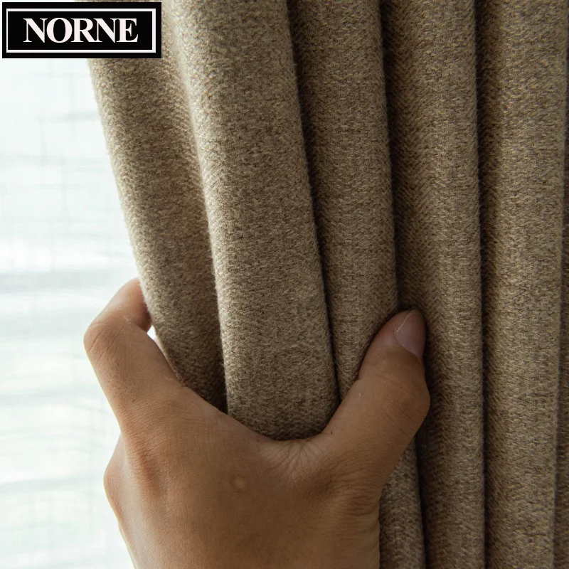 NORNE-Modern Style Darkening Curtain for Living Room, Bedroom Door Window, Custom Made, 70%-80% Shading Rate, Solid Color