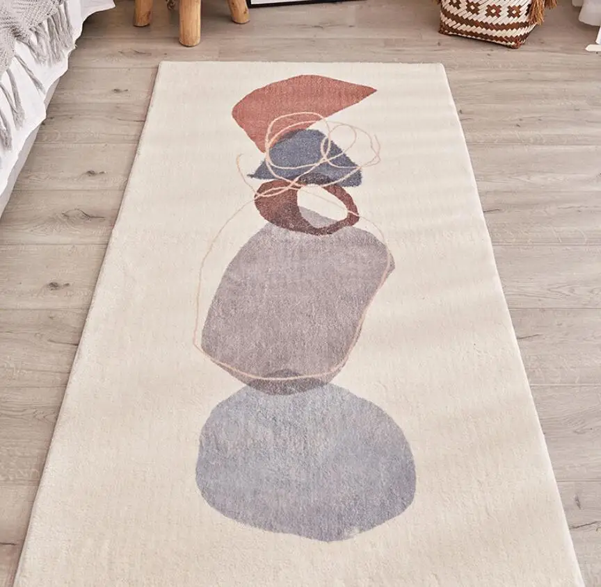 INS Thick Cotton Blending Fleece Carpets Geometric Area Rugs For Living Room Bedroom Entrance Doormat Bedside Rugs Washable Mats