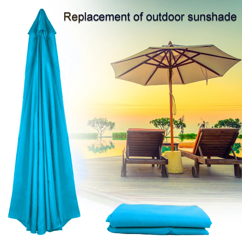 

2.7m/3m Peacock Blue Replacement Umbrella For Courtyard Outdoor Parasol Terrace Garden Supplies Swimming Pool 6 Bones/8 Ribs