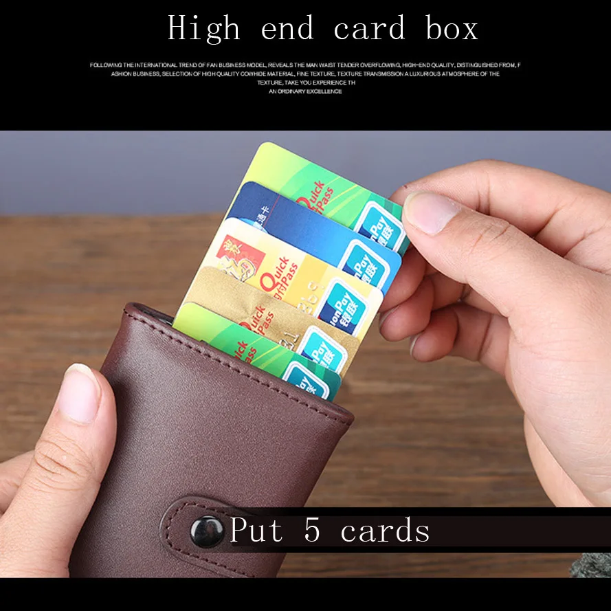 Taihaole 2020 Men And Women Credit Card Holder RFID Aluminium Business Card Holder Fashion PU Leather Card Wallet Hasp Purse