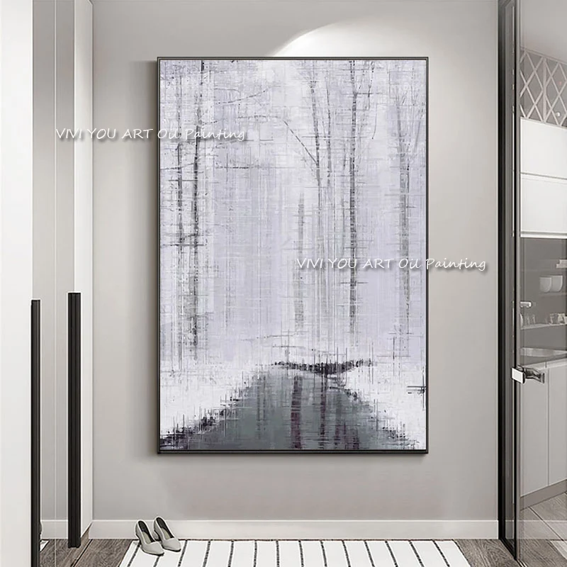 

100% Handpainted Pop Street Abstract Oil Painting New Design Hand-painted Grey Canvas Wall Art Wall Art For Room Unframe