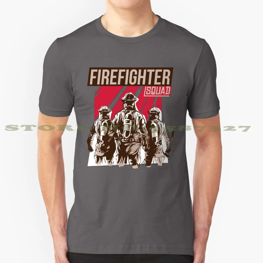 Fire Department Group. 100% Cotton T-Shirt Job Firefighter Fighter Fight Fire Water Wasserschlauch Gas Mask Fire Department