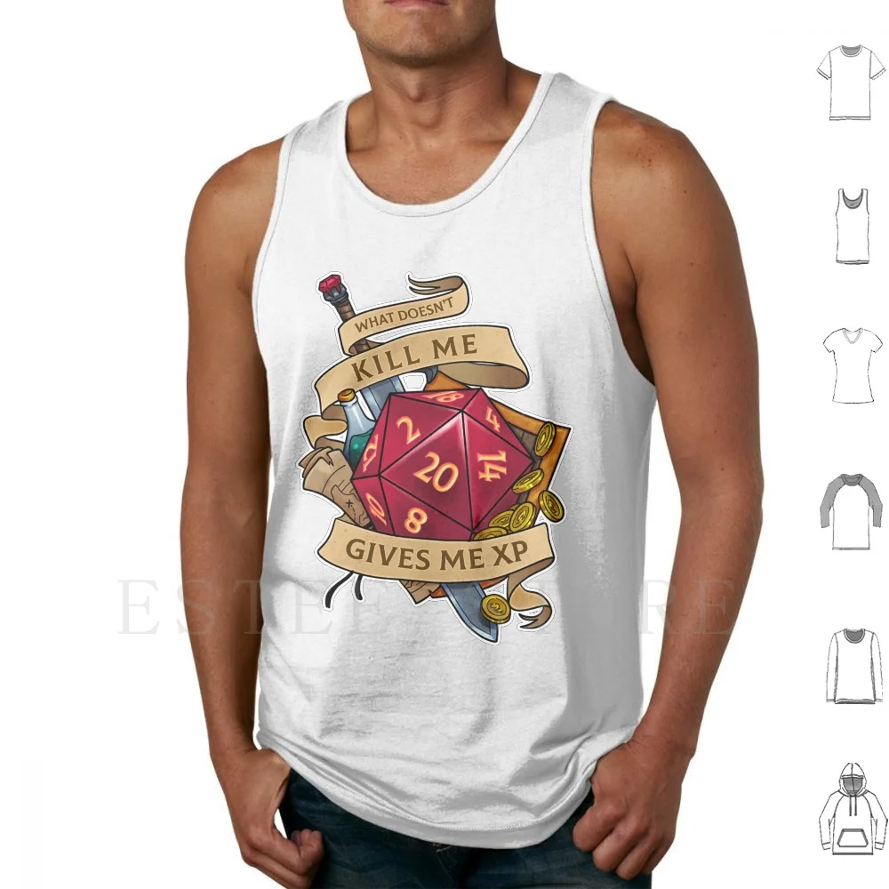 What Doesn't Kill Me Tank Tops Vest Dnd And D20 D D The Adventure Zone 20 Sided Dice Gaming Dice Gaming Games Tabletop