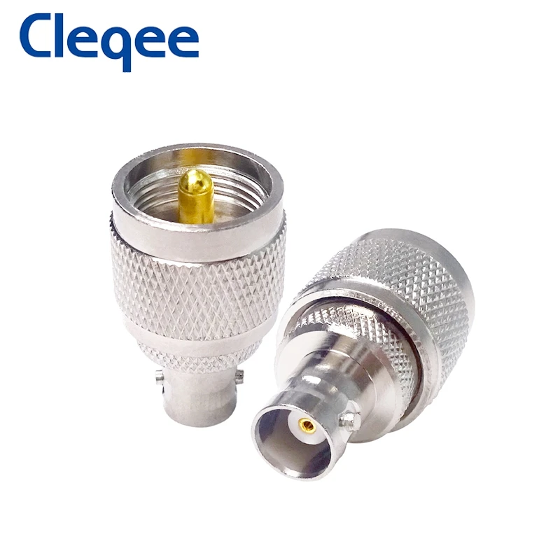 Cleqee 1 قطعة BNC أنثى إلى UHF PL259 ذكر RF موصل هوائي محول النحاس