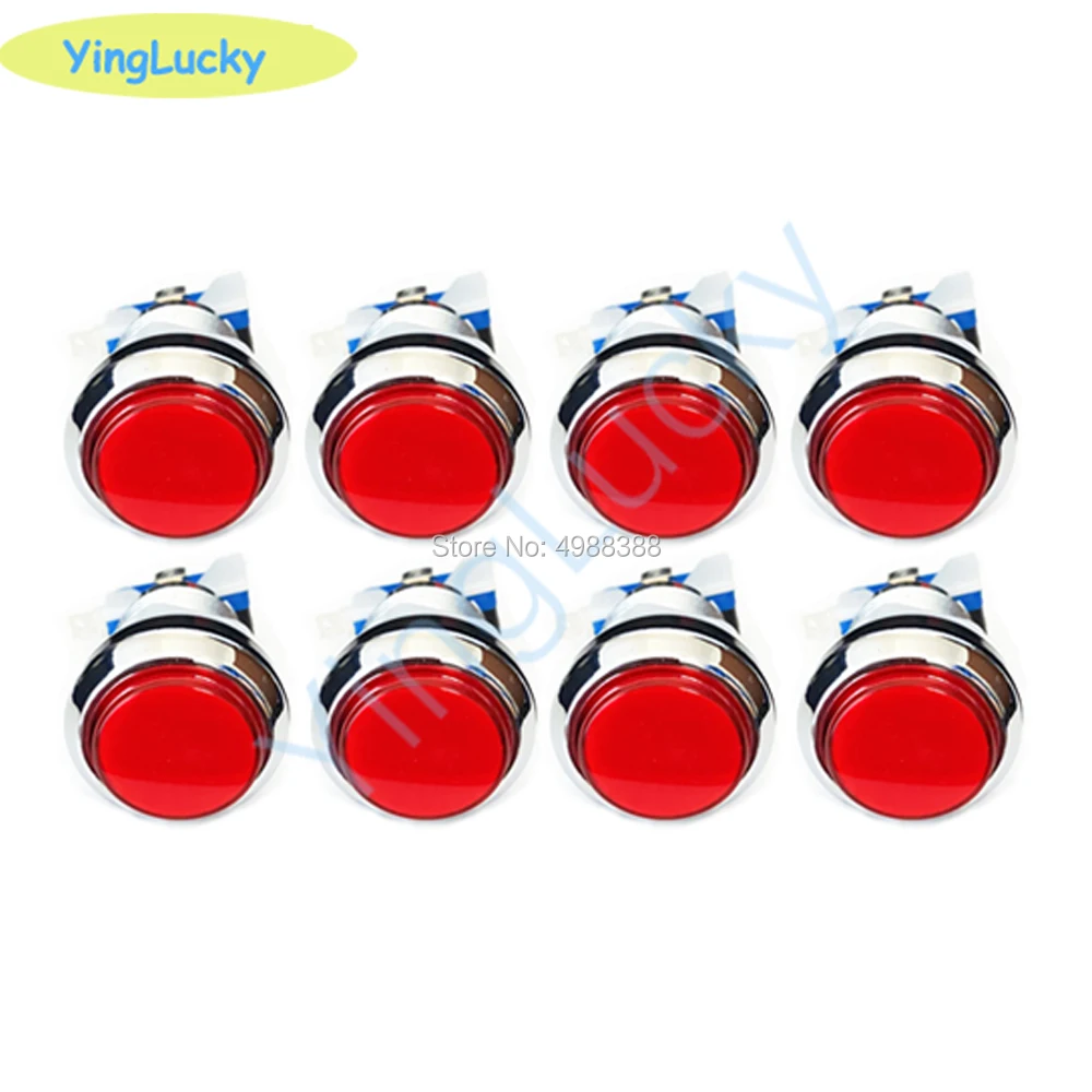 8 قطعة الممرات زر 33 مللي متر 12v LED الفضة مطلي أزرار لممر لعبة آلة مجلس الوزراء باندورا مربع لعبة اكسسوارات