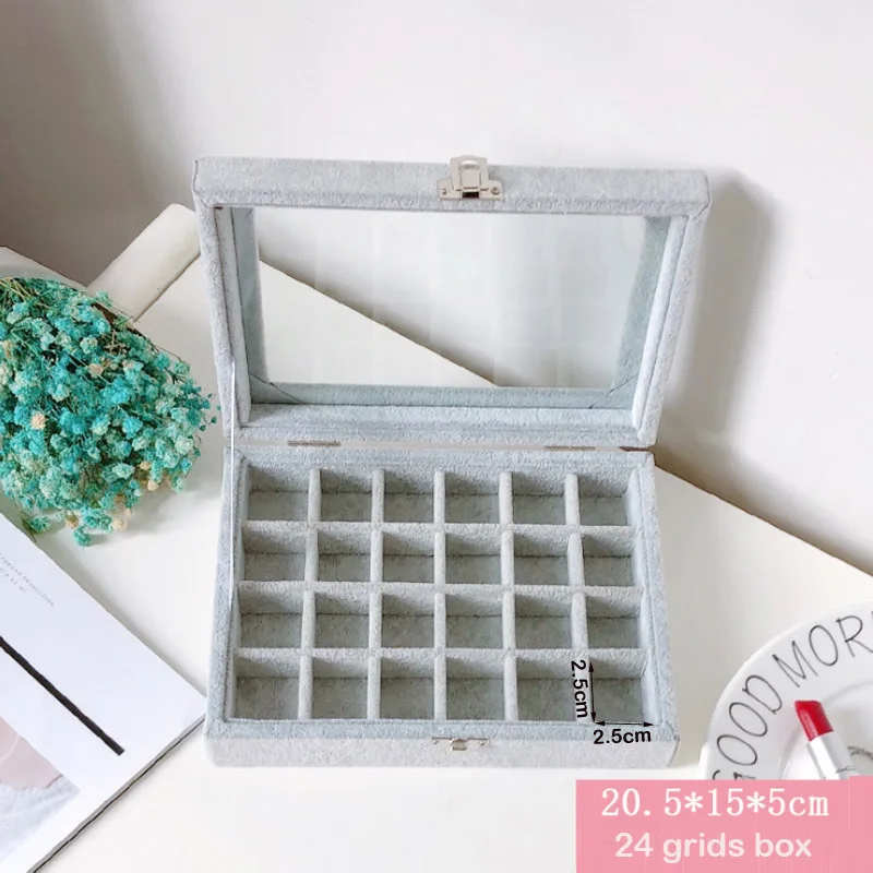 Surprise Price Size 20.5*15*5cm Gray Jewelry Display Box Case for Rings Earrings Bracelets Necklaces Ornaments Storage Organizer