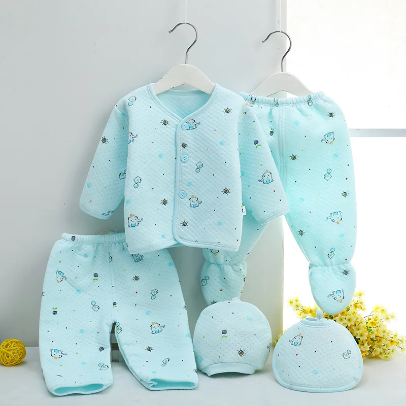 5pcs! 2023 Winter high quality Warm Underwear baby sets new born baby boy clothes and girl clothing infant set for NB 0-3M