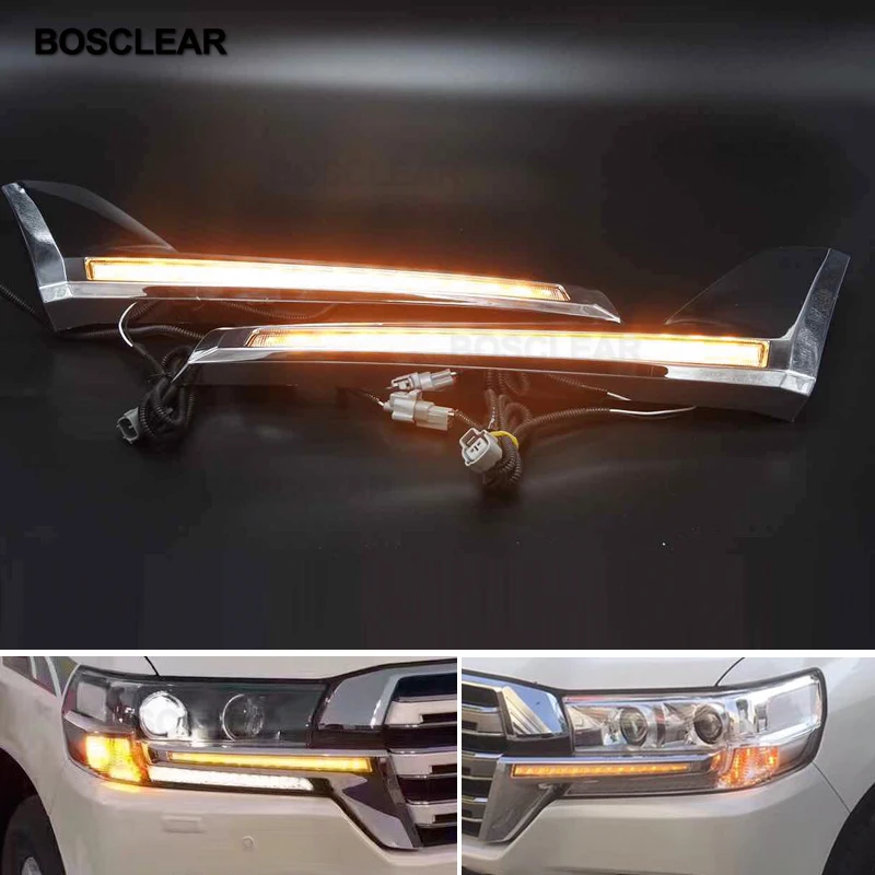 

Car Styling for Toyota Land Cruiser LED DRL 2016-2019 LED Fog Lamp LED Daytime Running Light Fog Light auto Accessories bosclear