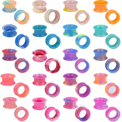 ZS 3-25mm Double Flared Silicone Flexible Ear Gauges Tunnel Pink Ear Expansion for Men Women Ear Stretcher Ear Piercing Jewelry