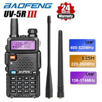 BAOFENG UV-5R III Tri-Band Walkie Talkie 5W 1800mAh Long Range Two Way Ham Radio + Earpiece