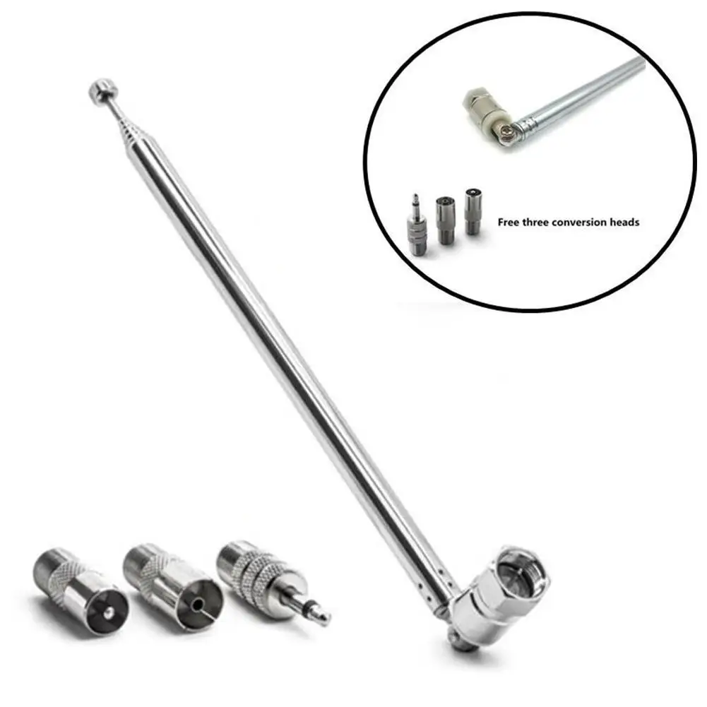 FM Radio Antenna Replacement Telescopic Screw F Type Male Plug Connector Adapter For AV Stereo Receiver Home Amplifier 75 Ohm