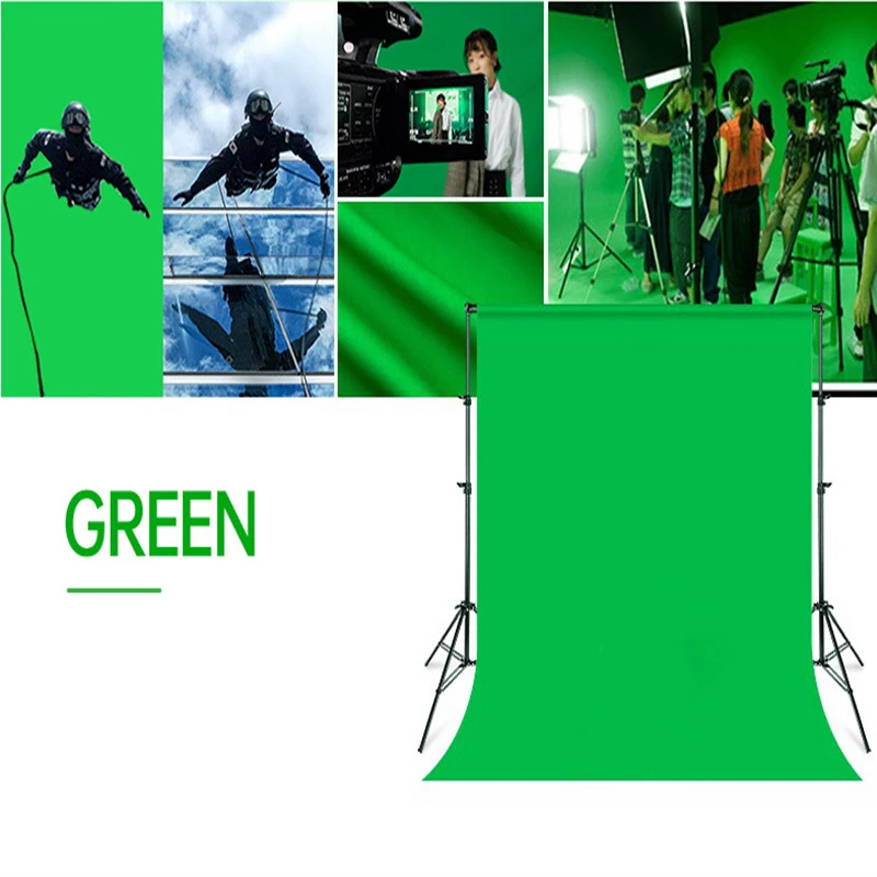 Pano de fundo da tela de fundo da fotografia para o estúdio de vídeo da foto cabine de televisão poliéster verde pano de fundo para photoshoot