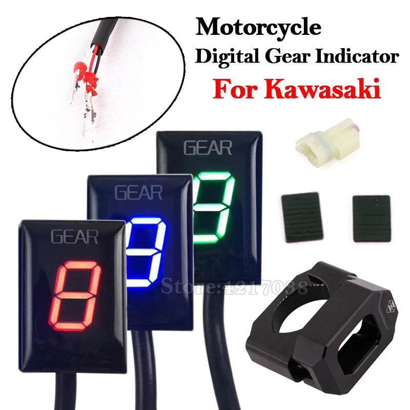 Motorcycle 1-6 Speed Gear indicator Aluminum ECU Gear For Kawasaki ER6N Z250 Z650 Z900 VERSYS650 VERSYS1000 NINJA400R NINJA250SL