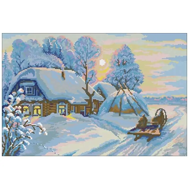 

Winter sun scenery patterns Counted Cross Stitch 11CT 14CT 18CT DIY Chinese Cross Stitch Kits Embroidery Needlework Set