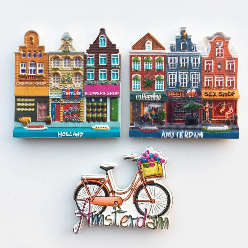 Netherlands Amsterdam Tourist Souvenir Magnetic Refrigerator Sticker Collection Gift Fridge Magnets