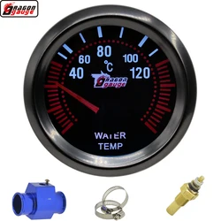 Dragon 52mm Black Shell Auto Pointer Water Temp Gauge 40-120 Celsius Temperature Meter For Car White Light