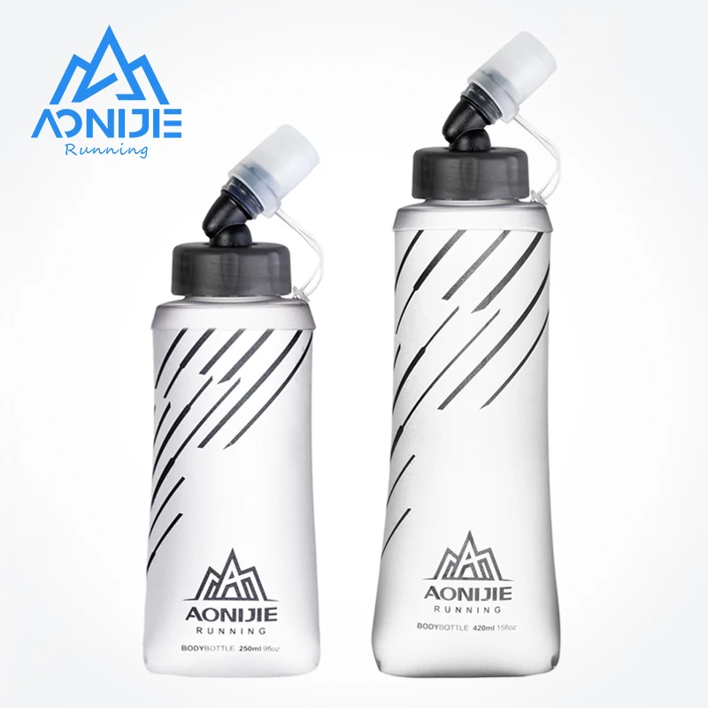 AONIJIE SD21 Soft Flask Collapsible 250ml 420ml Water Bottle Hydration Water Bladder For Running Marathon Cycling Trail Hiking