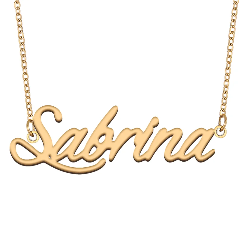 Necklace with Name Sabrina for His Her Family Member Best Friend Birthday Gifts on Christmas Mother Day Valentine's Day