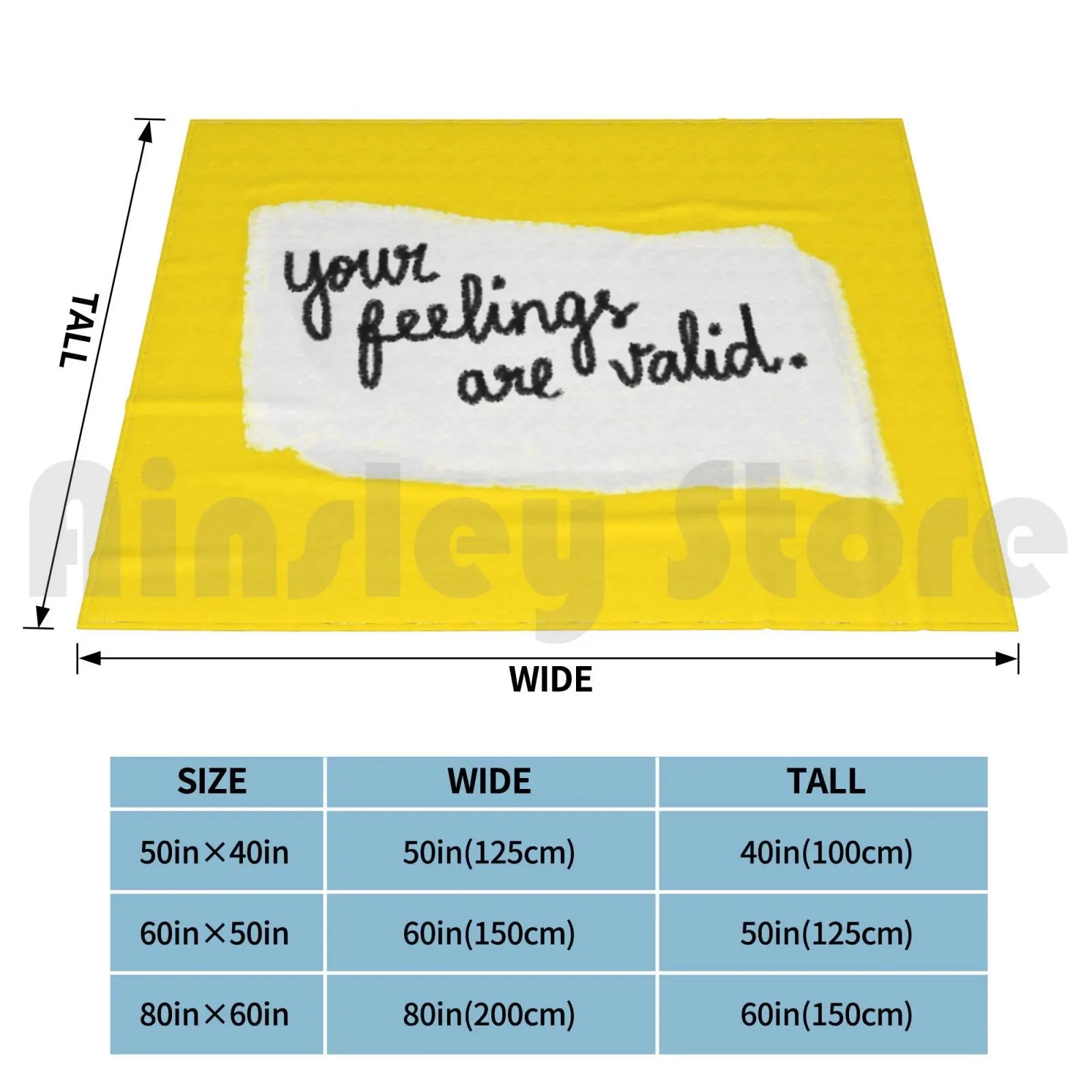 Your Feelings Are Valid-Inspirational Sweet Quote Blanket For Sofa Bed Travel Quote Assertive Question