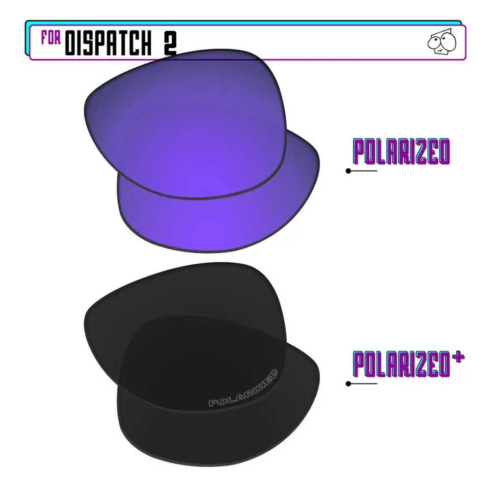 

EZReplace Polarized Replacement Lenses for - Oakley Dispatch 2 Sunglasses - Black P Plus-Purple P
