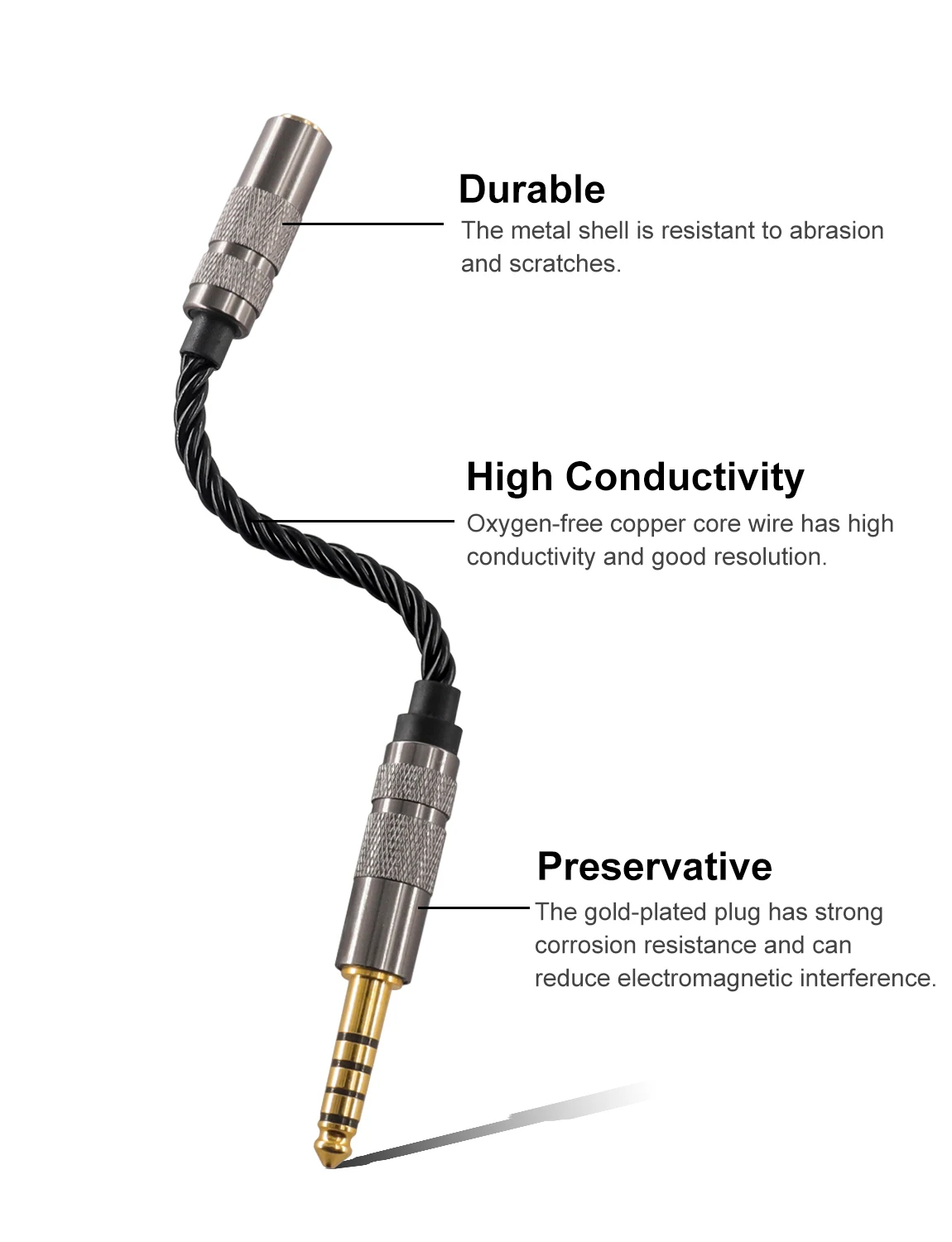 HiFi Balance Audio Cable 2.5mm to 3.5mm/2.5mm to 4.4mm/3.5 to 2.5mm/4.4 to 2.5mm/4.4 to 3.5mm Earphone Balanced Conversion Cable