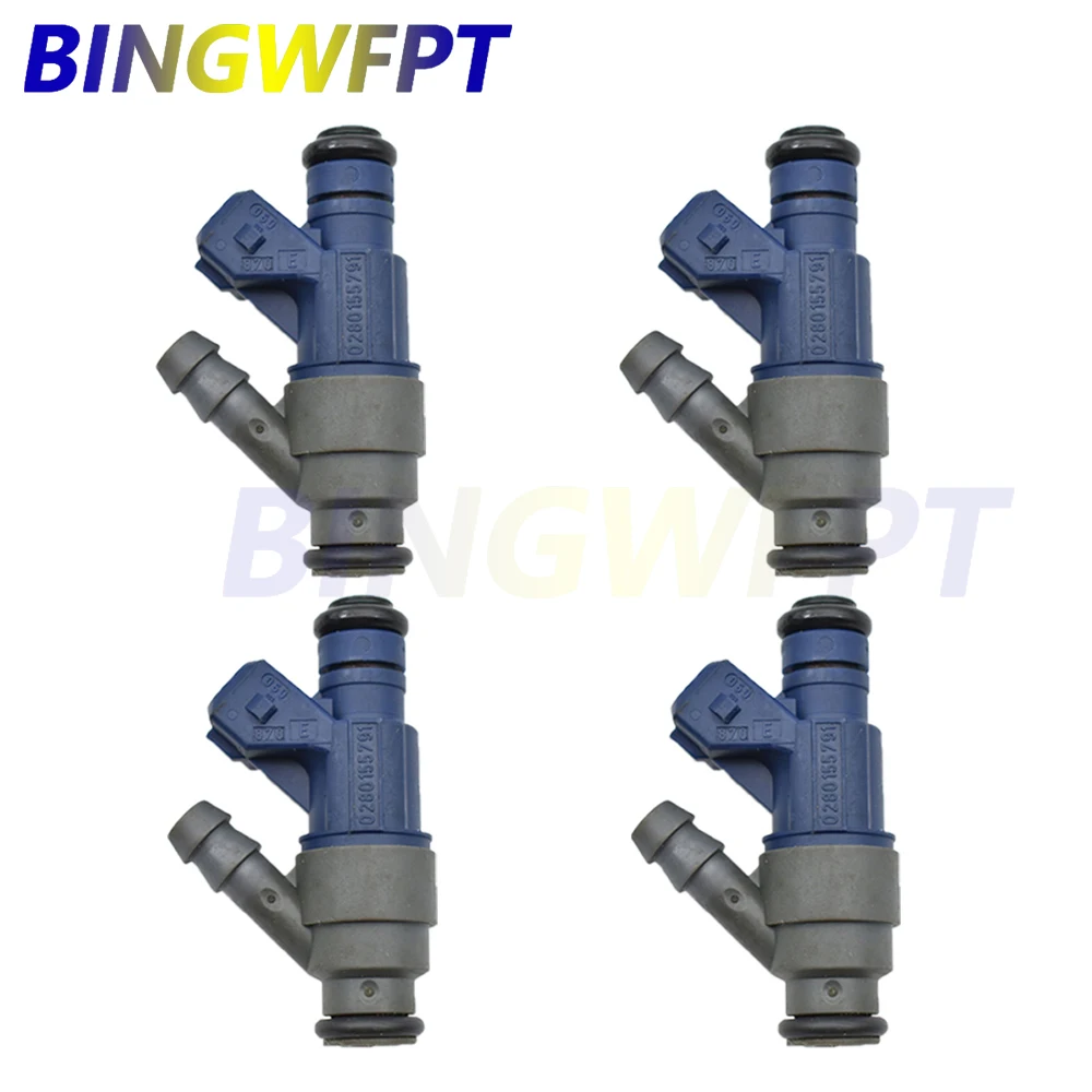 SET of 4 HIGH QUALITY Flow Matched Fuel Injectors Fuel Inejctor Nozzle 0280155791 0 280155791 for Volkswagen 2.0 K-M