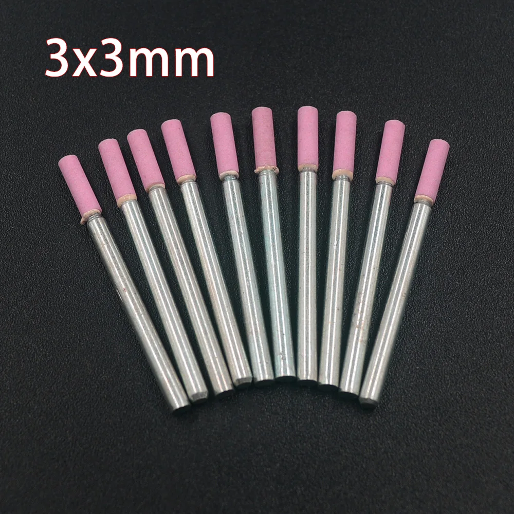 10PCS 1/8 3X3mm Shank 연마재 장착 스톤 세트 Dremel 4000 3000 Dremel 로타리 공구 용 연삭 버 휠