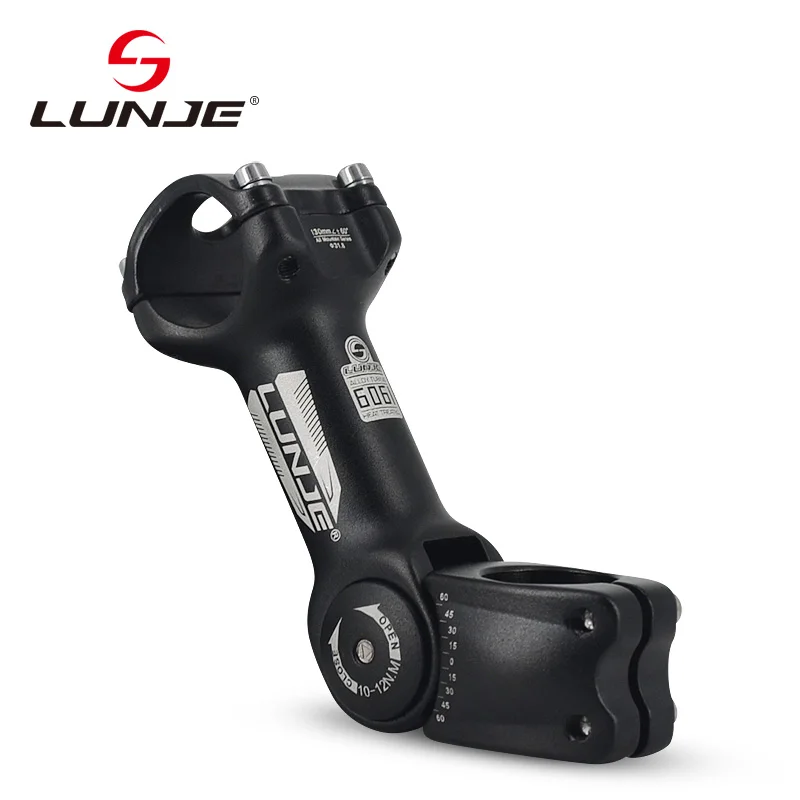 LUNJE-Adjustable Bicycle Stem, XC BIN, Mountain Road Bicycle, Adjustable 60 Risers, 90mm, 110mm, 130mm, 25.4mm, 31.8mm