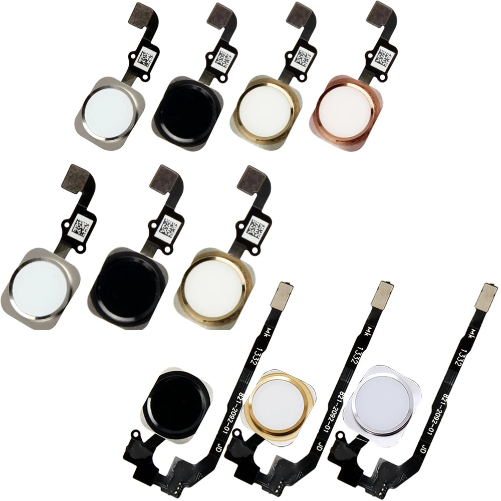 For iPhone 5s / SE 6 6 Plus 6s 6s Plus  Home Button Homebutton key with Rubber Ring Flex Cable