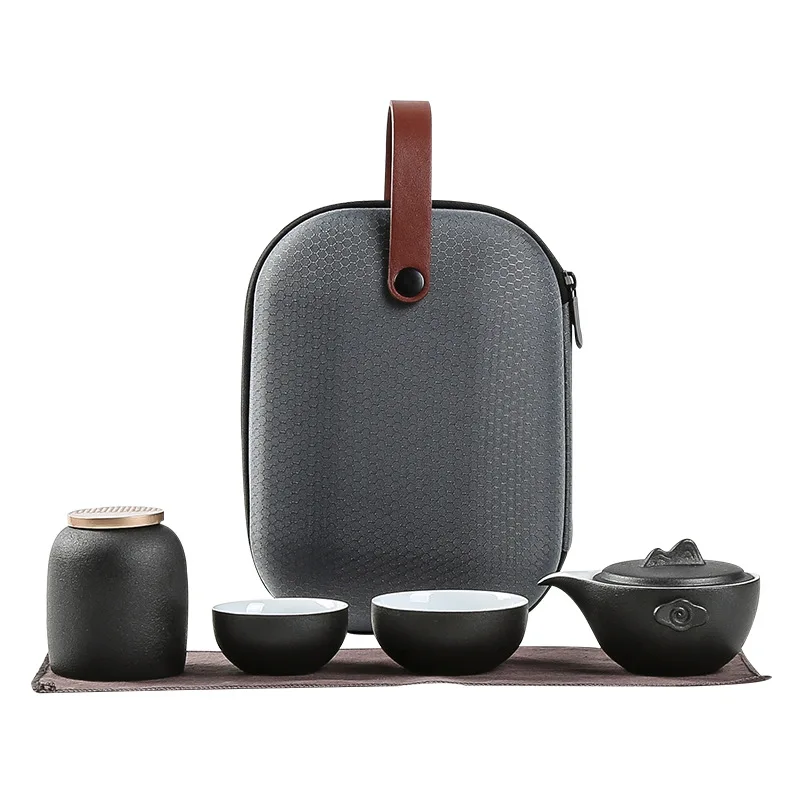 

Chinese Kung Fu Ceramic Teapot Cup Coffee Cup Gift Travel Portable Tea Set, very suitable for use in the office or living room.