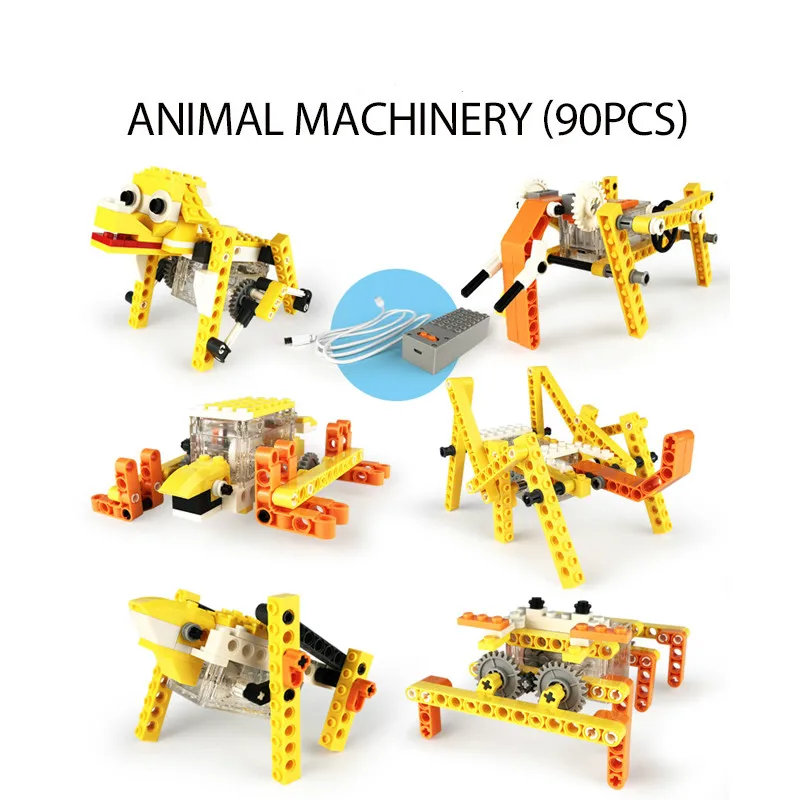 Vanger electric gear machine animal building Popular Science Series puzzle assembly model early education power boy toy