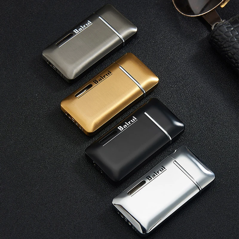 Cigarette Lighters Refillable Butane Gas Without Gas Gadgets for Men Metal Windproof Jet Lighter Gas Lighters