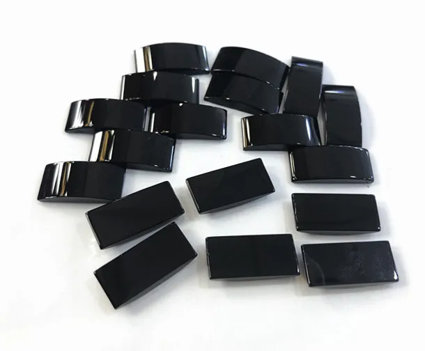 Natural Black Onyx Ring Face Wholesale Agate Bridge 5.5x12mm for jewelry making Gems Cabochon Retangle shape pendant accessories