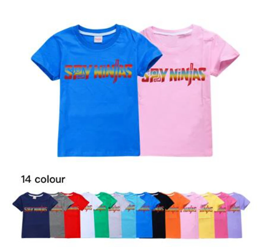 

SPY NINJA Children Cotton Clothes Boys Summer Cartoon Casual Top Girls Short-sleeved T-shirt Graphic T Shirts Youth Clothing