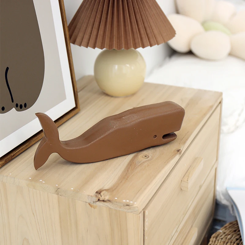 Nordic Wooden Whale Ornaments Morandi Wood Office Table Miniature Craft Work Home Decoration Accessories Kids Room Nursery Decor