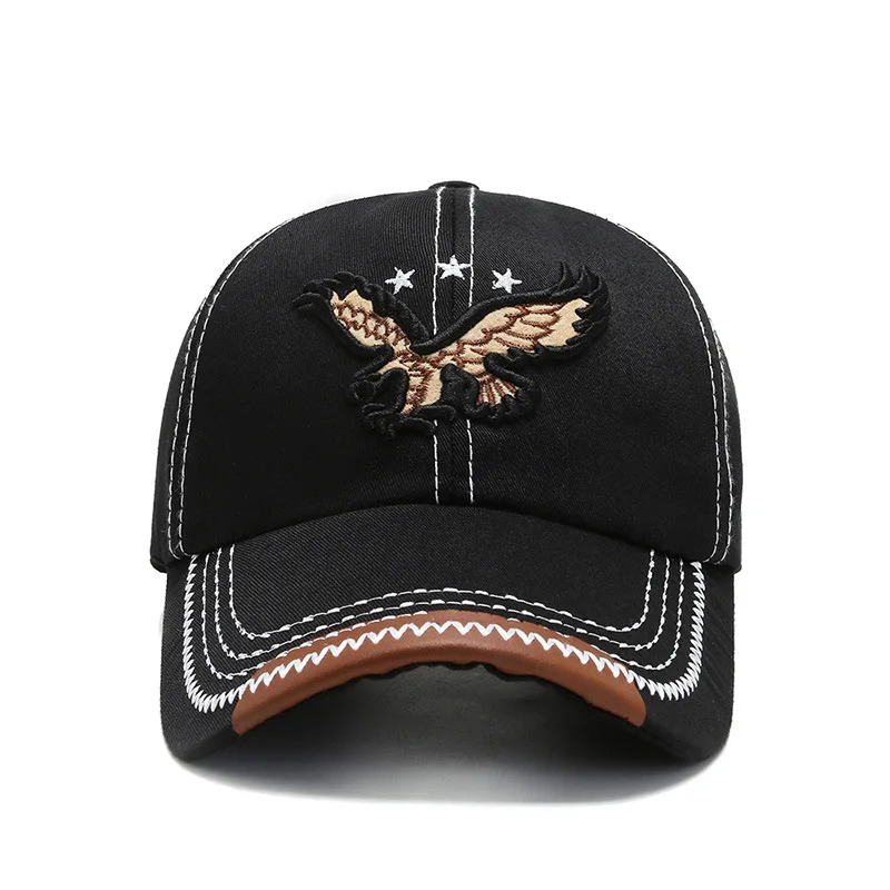 New Cool Women Men Baseball Cap Casual Male Female Snapback Hat Adjustable 3D Eagle Embroidery Sun Hat