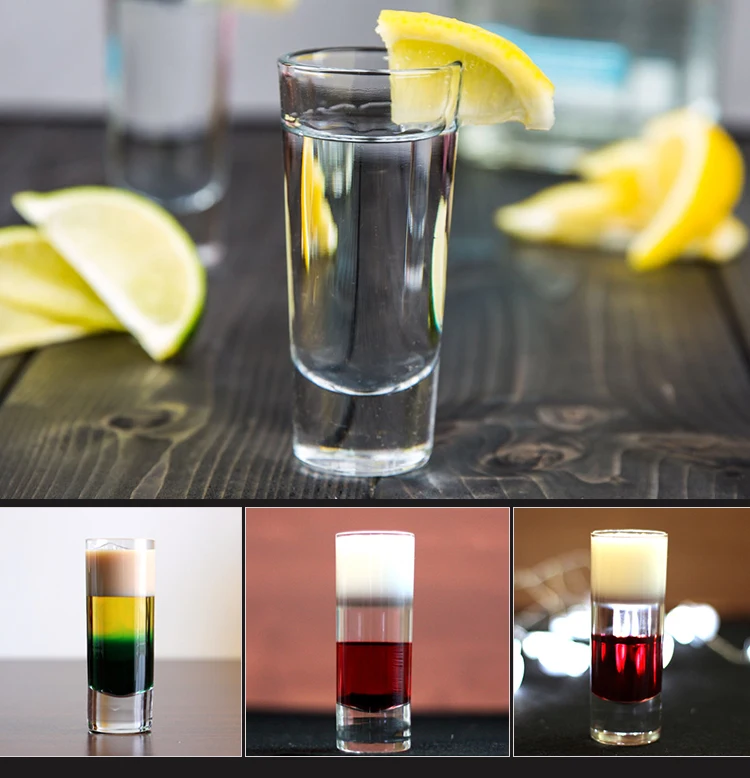 طلقات باردة 6 قطع ، زجاج النار ، كاسات صغيرة ويسكي ، فناجين زجاج صغيرة للسكر ، نظارات جانبية مزدوجة ، أكواب تيكيلا #6