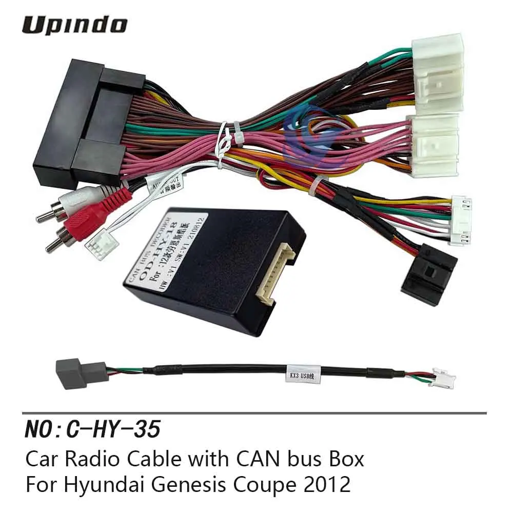 Car Radio Cable CAN-Bus Box Adapter for Hyundai Genesis Coupe 2012 Wiring Harness Media Player Power Connector Socket