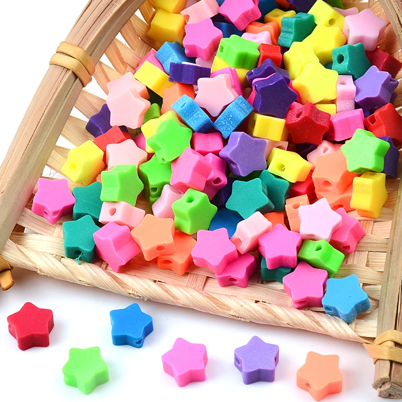 

30pcs/Lot 10mm Solid Colorful Star Shape Polymer Clay Beads For Jewelry Making Loose Spacer Beads DIY Handmade Accessories