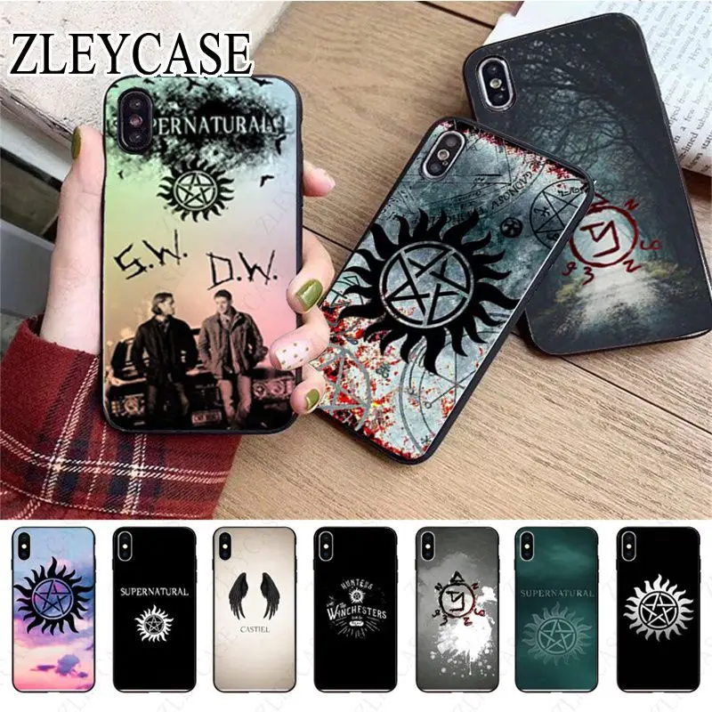 Supernatural funda black Phone Case For iphone 15pro 11pro 13pro 14pro 12pro xs max 7 8 XR 12mini 15plus 13mini SE 2020 cover