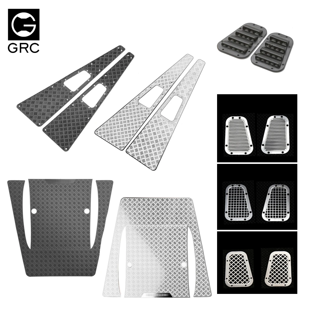 GRC Stainless Steel Diamond Decorative Sheets For TRX-4 Defender Hood Both-Side Body Shell Upgrade Parts Accessories GAX0043M/MB