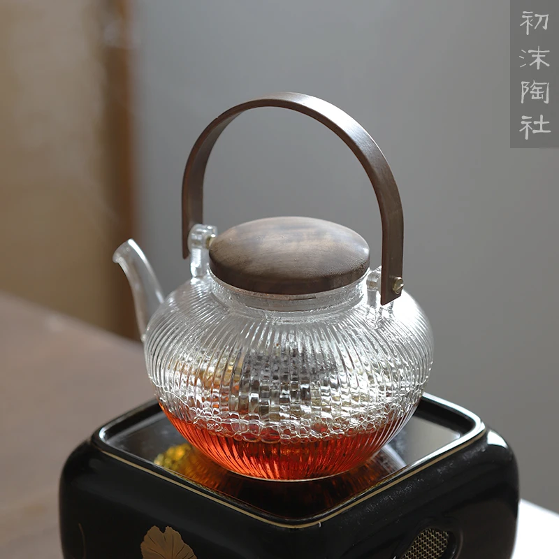 

★Foam at the beginning of the cooking pot walnut glass teapot girder pot of tea, high capacity thickening kettle