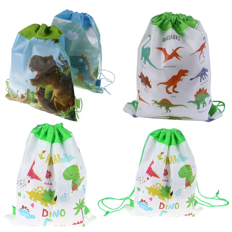 Dinosaur Girl Boy Non-woven Bag Fabric Backpack Child Travel School Bag Decoration Gift Bag Drawstring Gift Bag