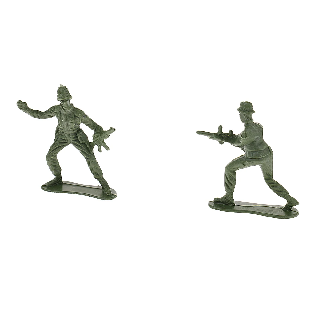 Figuras de acción de soldados de la Segunda Guerra Mundial, 100 Uds., 5cm, juego de hombres del ejército, verde militar