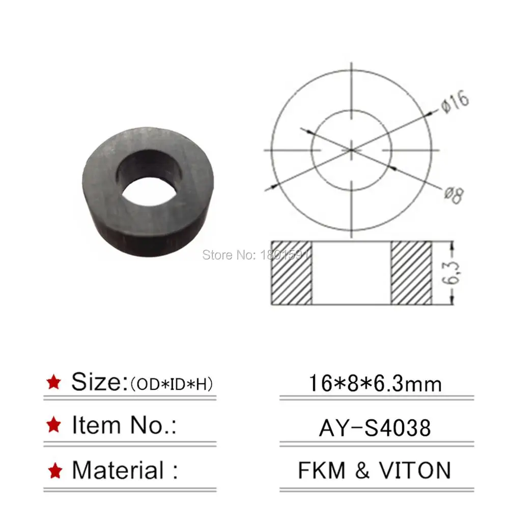 16*8*6.3mm insulator rubber seals 100pieces  for toyota injector repair kits hot sale aftermarke for AY-S4038t