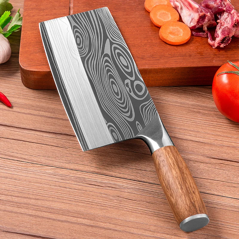 Liang Da 4Cr13 Chef Knife 7.5 inch Chinese Kitchen Knives Meat Fish Vegetables Slicing Knife Super Sharp Blade Rosewood Cleaver