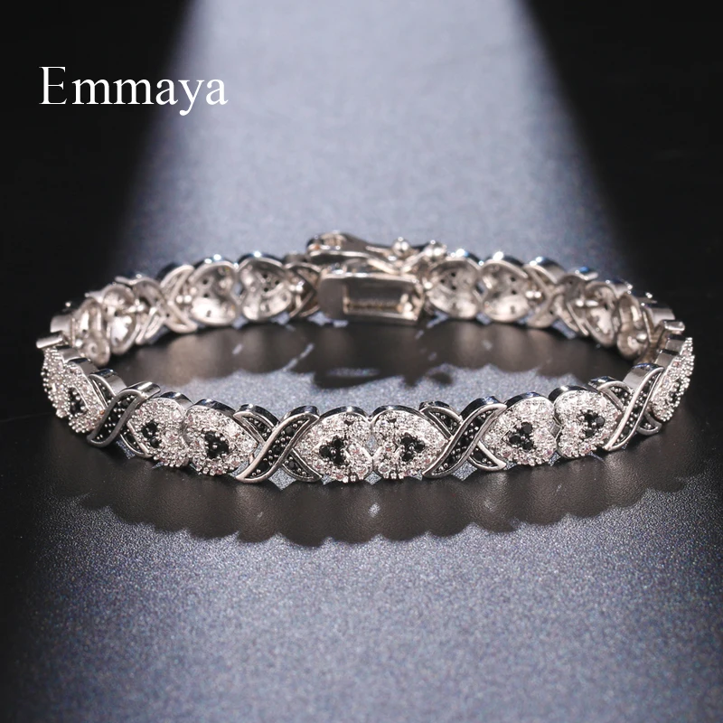 EMMAYA Noble Heart-Shape Design Zirconia Bracelet With Charming Black Zirconia For Female Elegant Ornament